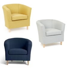 Slub Chenille Tub Chair - Multiple Colours